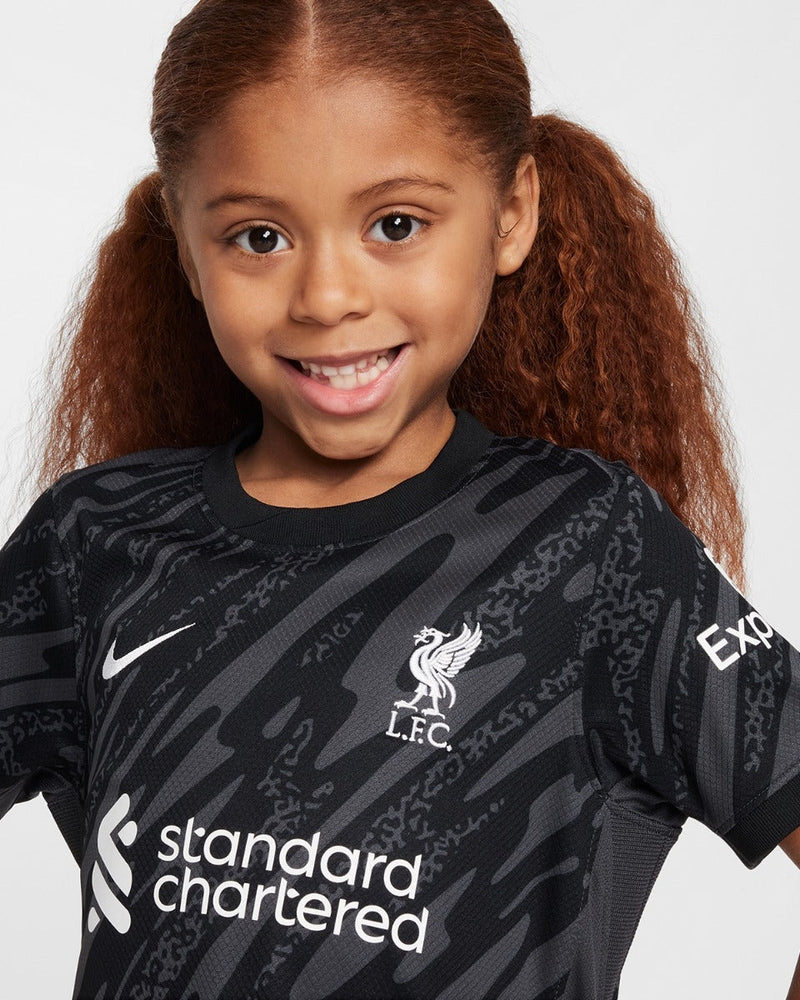 Kids kit Liverpool Black Goal-keeper - Special Edition - Champions 24/25 and Gold Trolphy