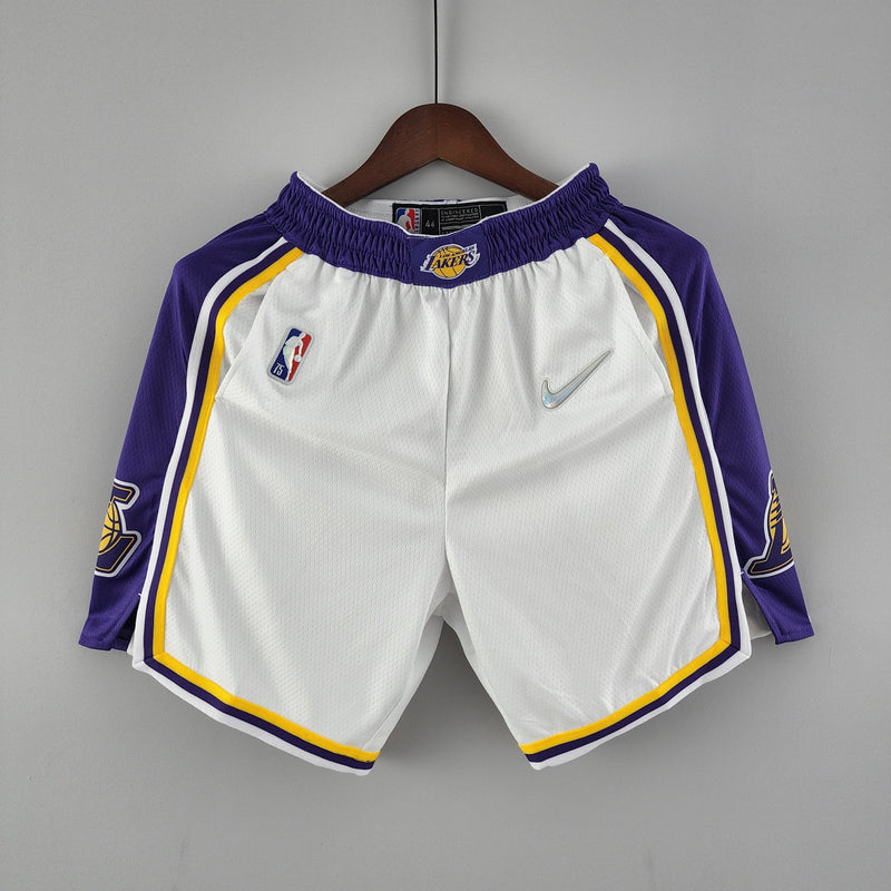 Short 75th anniversary Los Angeles Lakers white NBA