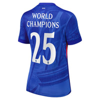 Chelsea Cup Home Stadium Womens  Shirt 2025-26 -With World Champions 25 chest badge
