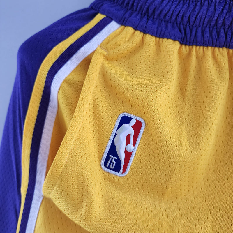 Short 75th Anniversary Los Angeles Lakers Yellow NBA