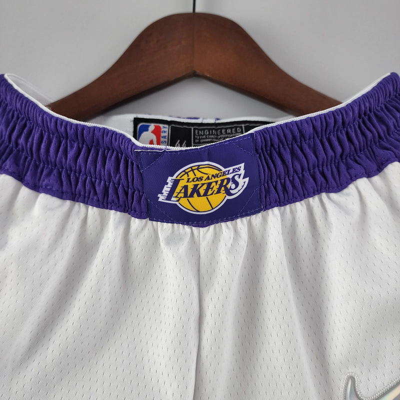 Short 75th anniversary Los Angeles Lakers white NBA