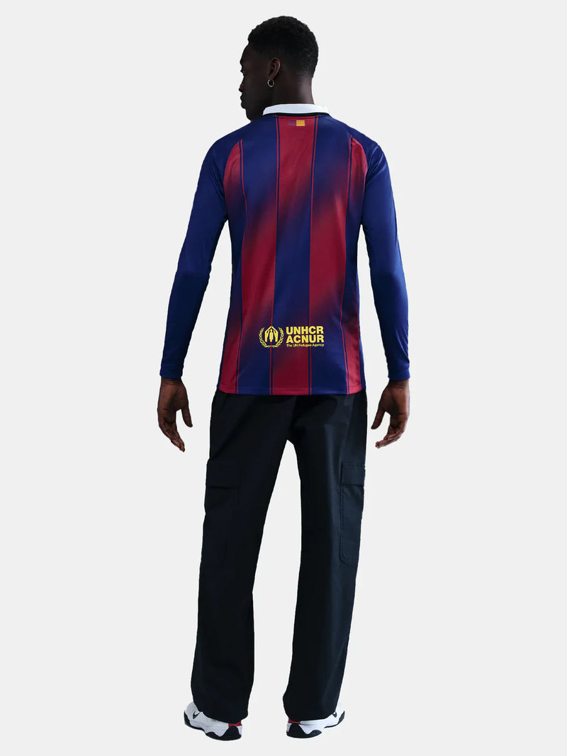 Mens Long Sleeved FC Barcelona Home Shirt 25/26