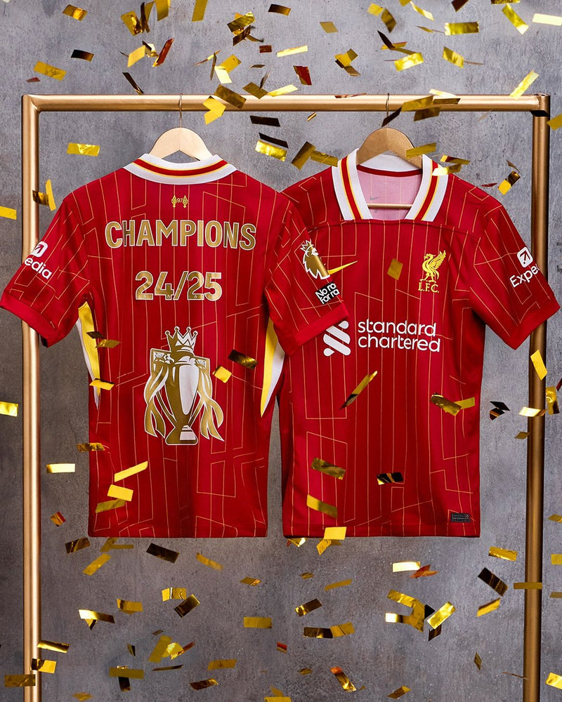 Liverpool Home Player Jersey - Special Edition - Champions 24/25 and Gold Trolphy