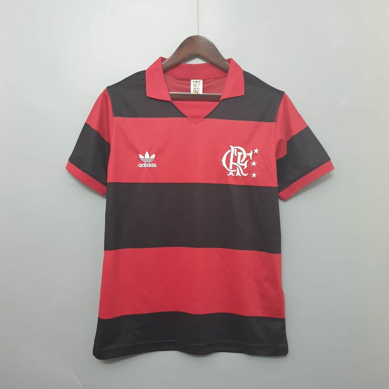 Jersey Flamengo Retro 1982 Red e Negra -