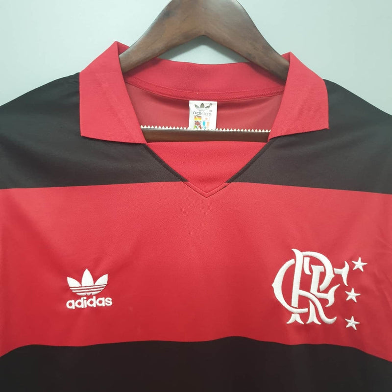 Jersey Flamengo Retro 1982 Red e Negra -